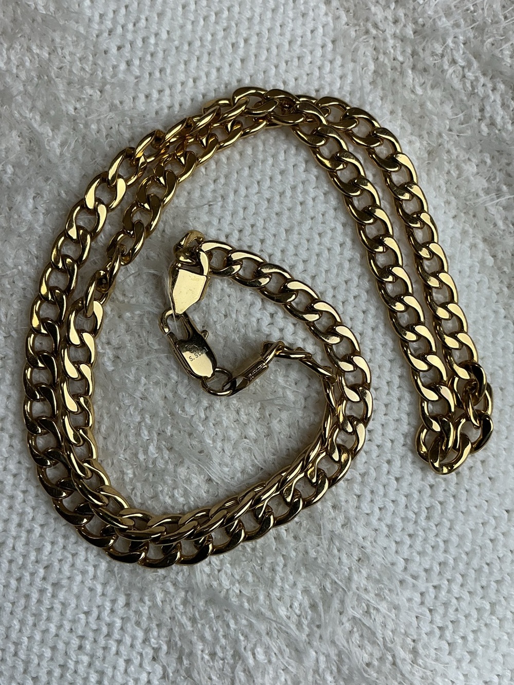 Gold Tone STAINLESS STEEL Lightweight Cuban Link Chain